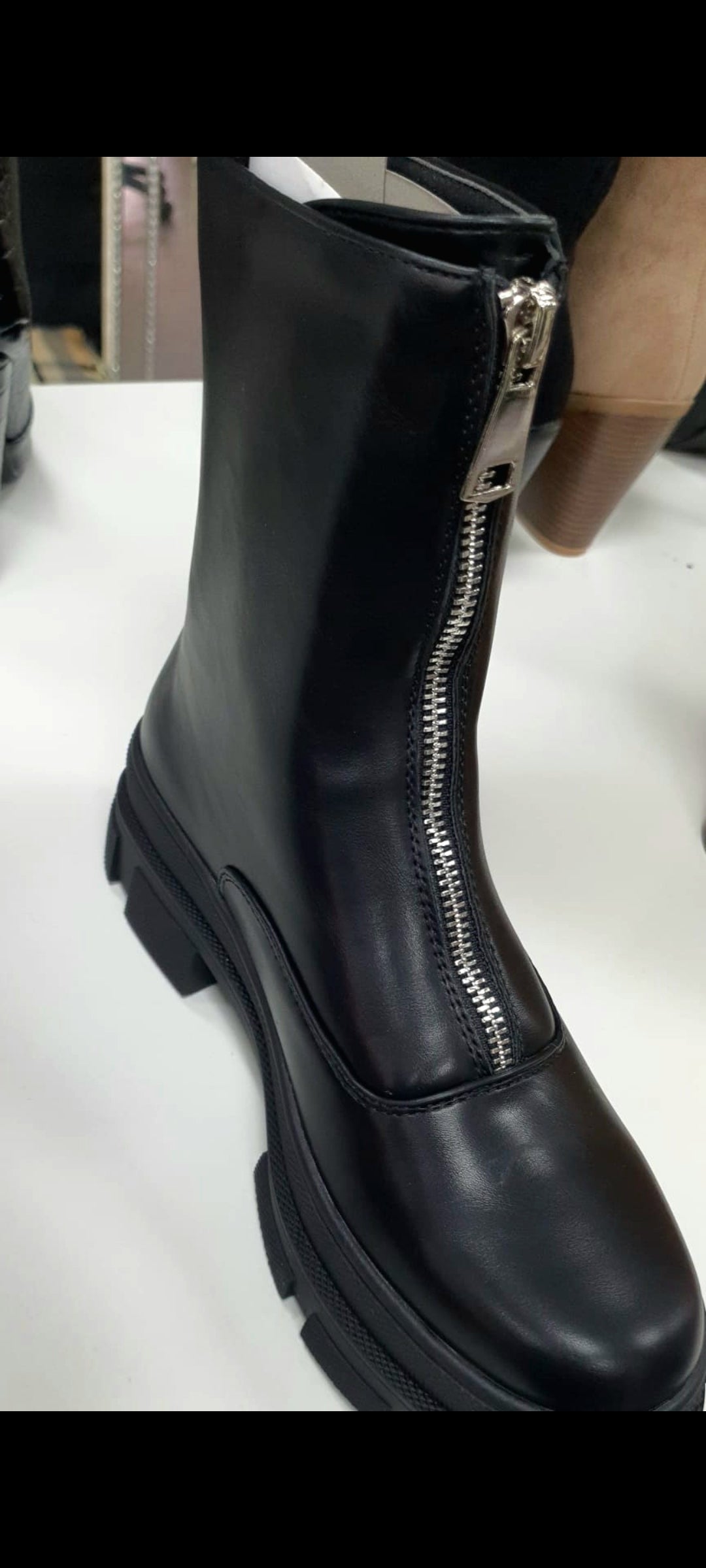 FARRAH Zip Front Black Boots Jasmine Rae