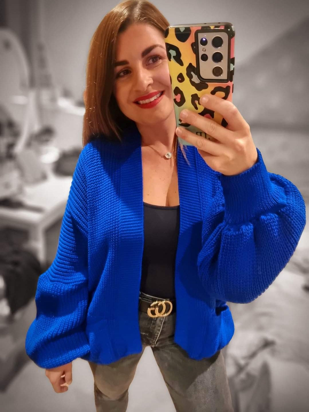 CORA Short Balloon Sleeve Cardigan Jasmine Rae